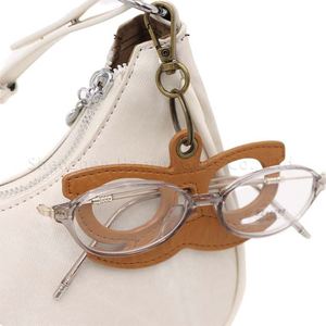 RTS Creative PU Leather Eyeglasses Holder Promotional Travel Sunglasses Clip Keychain Portable Funny Beard Style Eyewear Frame - Product Image 4