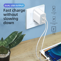 Chargeur mural USB en gros, bloc double port, adaptateur de charge cube, prise secteur pour iPhone 16/17/Air/15/14/13/12