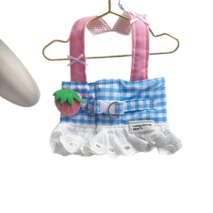 Arnés para Mascotas Liang Chong, Azul a Cuadros, Transpirable, Estilo Chaleco para Perros Pequeños y Gatos, con Decoración de Fresas - Product Image 5