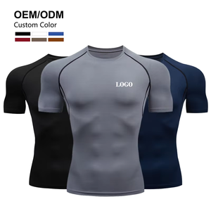 T-Shirt da <span class=keywords><strong>Palestra</strong></span> per <span class=keywords><strong>Uomo</strong></span>, <span class=keywords><strong>Abbigliamento</strong></span> <span class=keywords><strong>Sportivo</strong></span> da Calcio, Asciugatura Rapida, Compressione per Corsa e Fitness - Product Image 1
