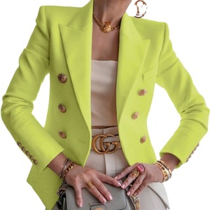 Costume décontracté <span class=keywords><strong>femme</strong></span> manteau <span class=keywords><strong>court</strong></span> automne hiver mode couleur unie coton rempli costume veste haut minceur veste - Product Image 5