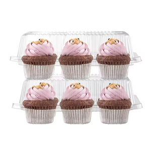 Tùy Chỉnh 1 2 4 6 12 Cupcake Tàu Sân Bay Chủ Sở Hữu Rõ Ràng Nhựa Vỉ Vỏ Sò Container Món Tráng Miệng Bánh Nướng Bánh Nướng Bánh Nướng Trong Suốt Bao Bì Hộp - Product Image 2