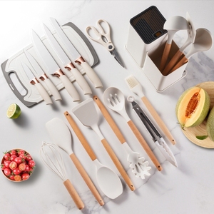 19 шт., силиконовые кухонные принадлежности с деревянной ручкой - Product Image 3