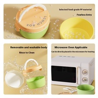 Boîte à bento écologique, compatible micro-ondes, en PP de qualité alimentaire, avec couvercle hermétique pour garder les aliments frais, idéale pour les employés de bureau