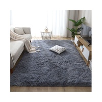 High Pile Polyester Rug Sky Blue Modern Square 200x300cm Shaggy Washable Non-Slip Extra Large Carpet Customizable Pile Height
