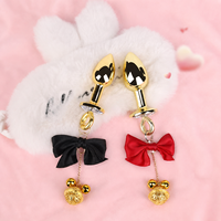 Jouets sexuels érotiques, plug anal en métal avec bijoux, nœud papillon, petite cloche, jeux pour adultes, massage, masturbation, plug anal pour couples, flirt