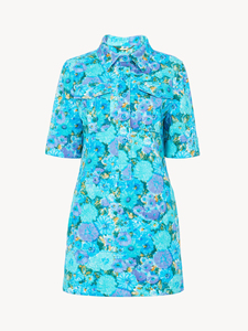 Robe polo décontractée d'été en coton tricoté 100 %, longueur genou, unie, avec taille naturelle et boutons sur le devant - Product Image 6