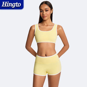 कस्टम लोगो सक्रिय रूप से थोक कस्टम महिला जिम स्पोर्टवियर फिटनेस नायलॉन योग सेट वर्कआउट कपड़े दो टुकड़े कसरत सेट महिला - Product Image 4