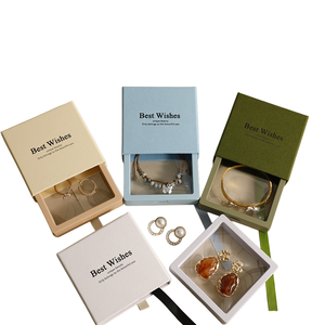 Wholesale Craft Paper Small <b>Brown</b> Jewelry <b>Box</b> Customize Fancy Luxury Drawer Jewelry Packaging <b>Box</b> with Logo - Product Image 2