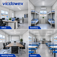 VICDOWEX Bâtiment préfabriqué modulaire contemporain de type K, épaissi, personnalisé pour camp de construction, bureau et dortoir de travailleurs