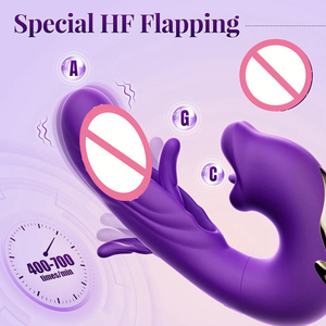 Groothandel Novelty 3-in-1 G-spot Vibrator USB Oplaadbaar Siliconen 7 Soorten Tapping 5 Soorten Vibratie Adult <span class=keywords><strong>Sex</strong></span> Toys - Product Image 3