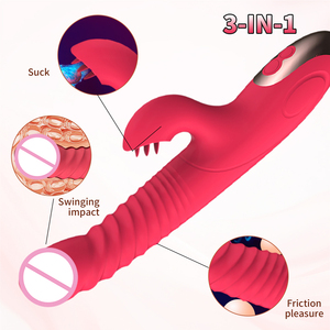 Jouets sexuels, vibrateur rouge pour la Saint-Valentin, vibromasseur G-spot pour la masturbation féminine avec recharge <span class=keywords><strong>USB</strong></span>, boîte de jouets pour adultes, femme - Product Image 1