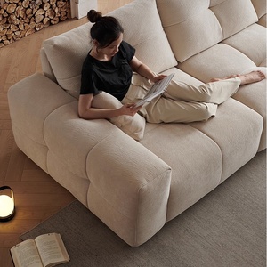 Zayshine nórdico moderno terciopelo tela en forma de I Pixel sala de estar sofá conjunto Modular <span class=keywords><strong>3</strong></span> 4 plazas trono profundo sofá funcional sofá cama - Product Image 6