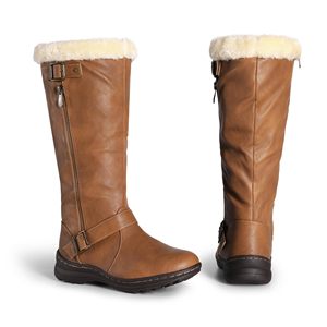 Bottes de neige hautes pour femmes, hiver, fermeture éclair latérale, à enfiler, doublure en fourrure chaude, bottes de neige à large mollet - Product Image 4