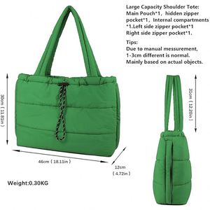 Sac fourre-tout pour femme, sac à main matelassé doux et léger, grand sac à dos matelassé pour femme, sac à bandoulière pour femme - Product Image 2