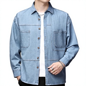 Camisa de Mezclilla para Hombre, Fabricada por OEM, con Logotipo Personalizado, al por Mayor, Duradera, Cálida y Cómoda, Ideal para Usar al Aire Libre en Otoño - Product Image 2