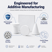 Filtro de Ventilación de Plástico Microporoso y Poroso de UHMWPE Sinterizado por la FDA para Recuperación de Polvo en Impresión 3D SLS SLM