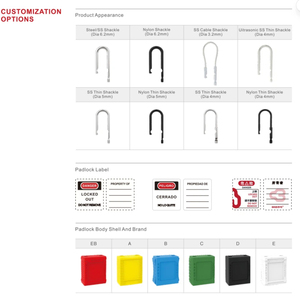 BOZZYS Candados de seguridad de equipos industriales personalizados con llave de viga de acero con bloqueo de seguridad de plástico - Product Image 3