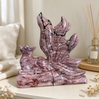 Sculpture de renard à neuf queues en jaspe naturel, sculptée à la main, figurine de renard en cristal pour la décoration intérieure, cadeau en cristal, vente en gros