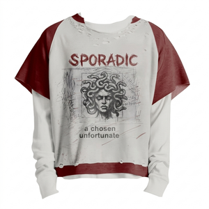 Camiseta de Manga Larga Unisex Estilo Vintage Oversize para Streetwear, con Estampado Gráfico Personalizado, Desgastada y Rota, de <span class=keywords><strong>2</strong></span> Piezas, Venta al por Mayor - Product Image 1