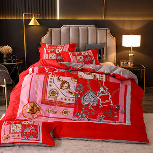 Vente en gros de drap de lit simple de luxe couette <span class=keywords><strong>et</strong></span> housse de couette dessin animé imprimé Offre Spéciale fibre de polyester respirante pour bébés - Product Image 4