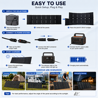 Panneau solaire portable pliable haute efficacité 330W 38.88V pour chargeur de camping-car, station d'alimentation hors réseau OEM ODM