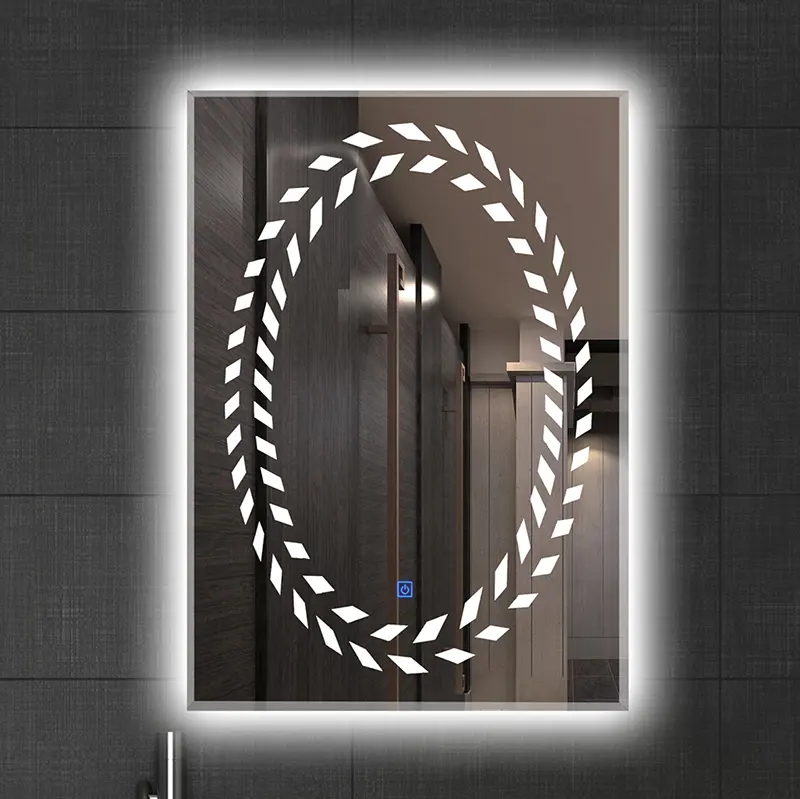 Miroir lumineux à led personnalisé, miroir mural intelligent de salle de bains, décoration pour bricolage