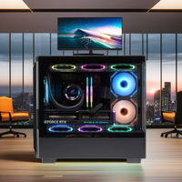 Zeromaster OEM Gaming Computer Case Mid Tower PC Cooler Cabinet M-ATX/ Mini-ITX Customized Tempered Glass Black Desktop PC Case