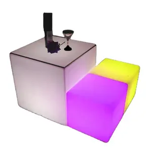 Party Verhuur 0 Utdoor Led Cube Tuin Plastic Led Stoel Licht Kubus