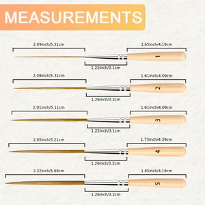 Ensemble de 5 pinceaux à détails fins Xin Bowen, pointe <span class=keywords><strong>extra</strong></span> longue, pinceau à détails pour artiste - Product Image 2