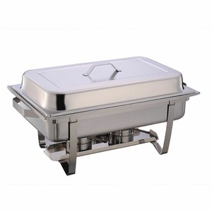 Wanhui RVS rechthoekige voedselwarmer cateringapparatuur chafing dish op alcohol, stapelbaar - Product Image 1