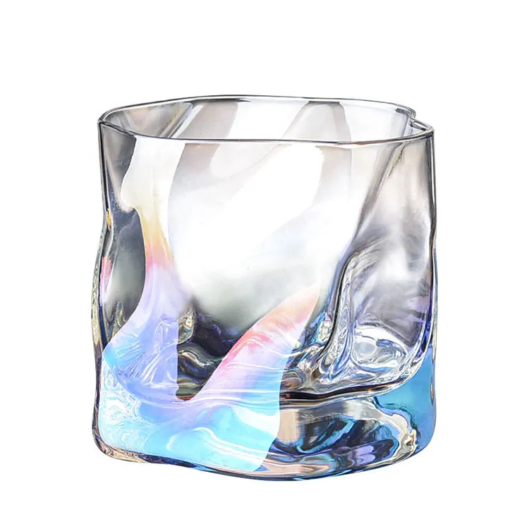 Portavelas de cristal ámbar acanalado de vidrio, color gris ahumado único, 8oz