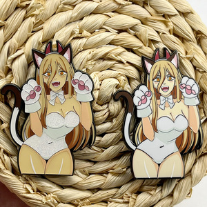 2 Diseños de Broches de Aleación Esmaltada de Alta Calidad de 7cm con Estilo de Gato Kawaii de Anime, Alfinetes Resistentes - Product Image 5