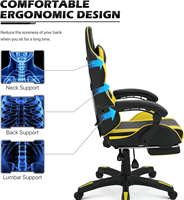 Chaise de jeu de course de haute qualité pour PC Gamer, vente en gros à bas prix, chaise ergonomique avec soutien lombaire, pivotante, en cuir, inclinable, avec repose-pieds