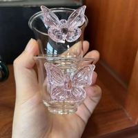 Set hittebestendige, BPA-vrije glazen mokken met schattige unisex vlinderdierenhandvatten van borosilicaatglas, geschikt voor thuis, kantoor, school en als cadeau.