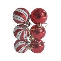 Ensemble de 6 boules de Noël en plastique à finitions variées, personnalisables en taille et couleur, pour décorer l'arbre de Noël