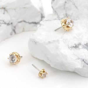 शाश्वत धातु 18k ठोस सोने की प्रपोंग सेट राउंड क्राउन डायमंड थ्रेडलेस शीर्ष भेदी गहने - Product Image 4