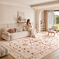 Cashmere-feeling Carpet Low Pile Vintage Persian Floral Rug Soft Anti-fatigue Living Room Bedroom Carpets Homedecor Area Rugs