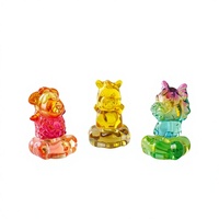 Ornements décoratifs rotatifs en verre émaillé faits à la main Zibo, animaux du zodiaque, pour voiture, bureau, cadeau de dessin animé pour enfants, souvenir en carton