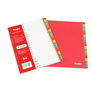 Diviseur d'index en papier couleur alphabétique A4. - Product Image 1