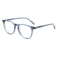 G5763F Lunettes optiques ovales vintage unisexe, monture intégrale en acétate noir brillant avec détails rivetés, montures de lunettes tendance