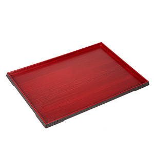 ถาดเสิร์ฟทรงสี่เหลี่ยมสีแดงลายเส้น สำหรับใช้ในโรงแรม ใส่กาแฟ ชา - Product Image 1