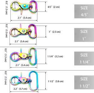 Loosco Rainbow Trigger Snaps PCS <b>Hook</b> Clasps Oval Swivel <b>Clips</b> <b>Hooks</b> <b>Clips</b> Snap For Straps Bags Belting Leathercraft - Product Image 2