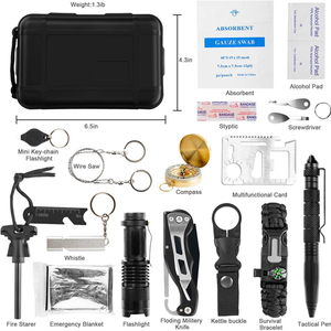 Kit de survie professionnel 18-en-1 pour le camping et les activités de plein air Yiwu – Accessoires de survie et de cuisine - Product Image 2