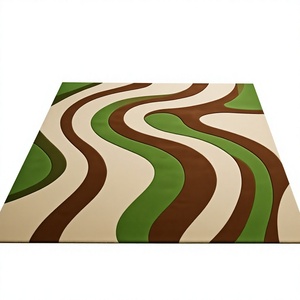 Alfombra de Lana/Viscosa de Primera Calidad, Diseño Geométrico, Hecha a Mano, Color Beige, Apta para Mascotas, Antideslizante, Resistente a las Manchas, con Base de Látex, Precio Bajo - Product Image 1