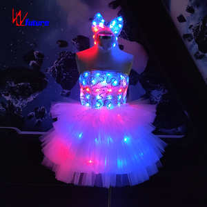 Vestido Tutú Luminoso LED para Actuaciones <span class=keywords><strong>de</strong></span> Bailarina, Estilo <span class=keywords><strong>Disney</strong></span>, Desfiles Nocturnos, DJ, Fiestas Rave, Carnaval, Año Nuevo - Product Image 6