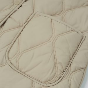 Giacca Imbottita Trapuntata con Diamanti per <span class=keywords><strong>Donna</strong></span>, Cappotto Invernale con Colletto e Bottoni Personalizzati, Produzione OEM all'Ingrosso - Product Image 4