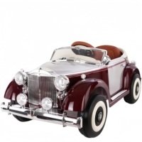 Voiture électrique classique pour bébé 12V, voiture à batterie pour enfants à 2 places, avec télécommande