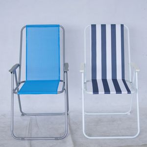 Chaise de plage pliante d'extérieur, chaise de détente, chaise de piscine, chaise de camping, chaise de <span class=keywords><strong>jardin</strong></span>, chaise de patio, chaise de plage en acier à rayures bon marché avec accoudoirs - Product Image 5