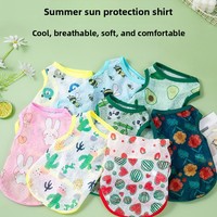 Gilet fin imprimé de dessins animés pour chien et chat, printemps-été, doux, confortable, respirant, pour Teddy, Poodle, Bichon Frisé, Corgi, accessoires pour animaux de compagnie